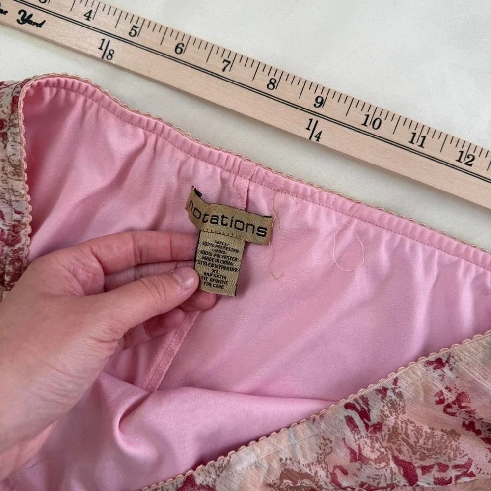 Pink floral midi skirt  Y2K floral midi‎ skirt Notations size xl